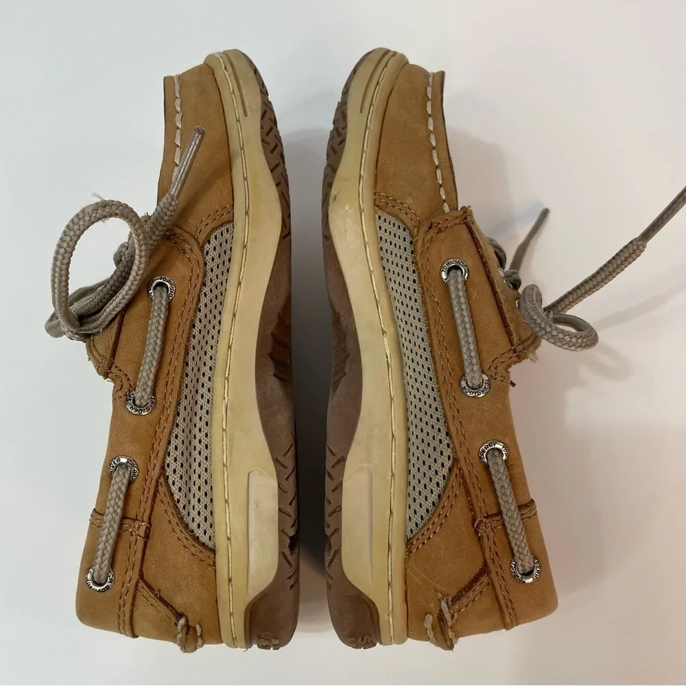 Sperry Bill Fish Leather BrownToddler Boat Shoes‎ Size 10.5 W Pretty Colligate